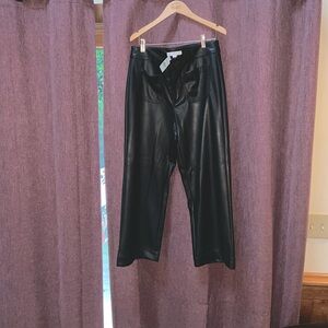 Faux Leather Wide Leg Loft Pants